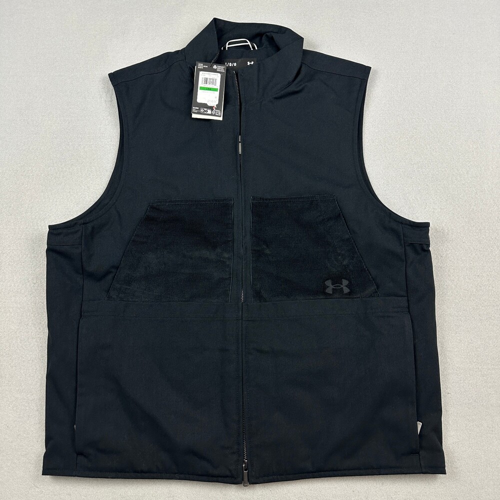 Under Armour Vest Men Large Black Expanse Utility Jacket Corduroy Storm Canvas L